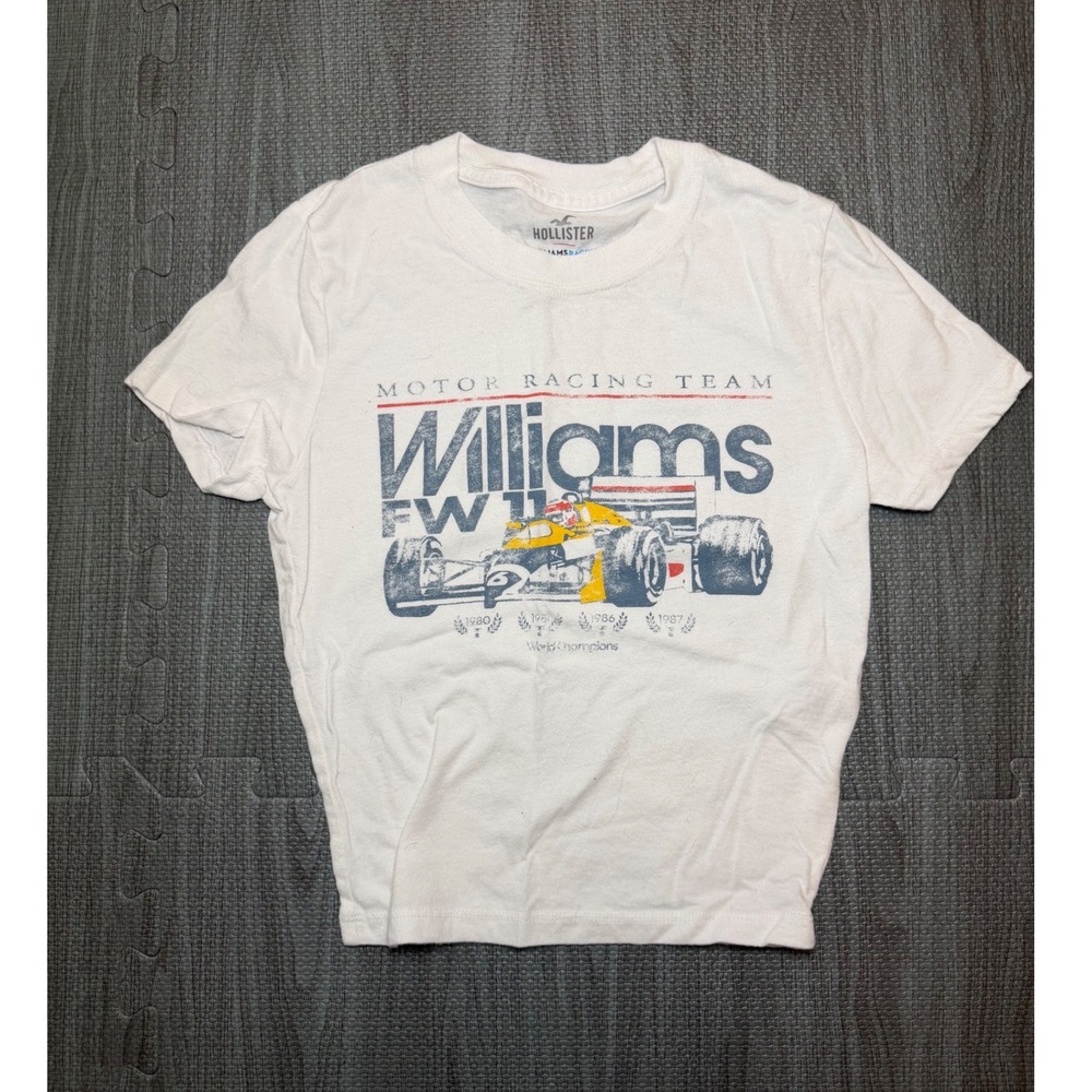 Hollister Williams Racing FW11 Motor Racing Team Graphic Tee White Kids XS